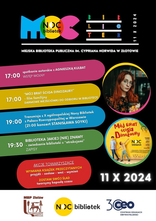 NOC BIBLIOTEK – Noc czytania – Moc czytania – Moc bibliotek!