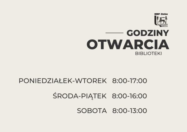 Godziny otwarcia biblioteki