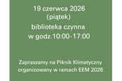 Godziny otwarcia biblioteki 19 czerwca 2026 r.