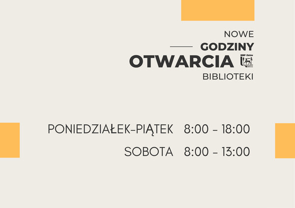 Godziny otwarcia biblioteki