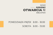 Godziny otwarcia biblioteki